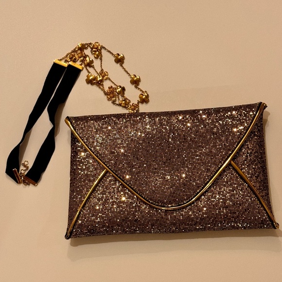 Elegant Sequin Clutch with Gold Accents - Picture 2 of 4